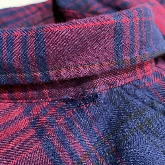 Rails Hunter Currant Navy Plaid Cozy Flannel Button Down Cabincore Indie Sleeze - Picture 6 of 8